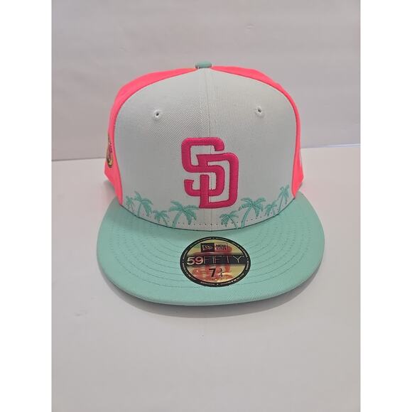 San Diego Padres City Connect New Era 59FIFTY MLB Fitted Cap Hat Colorful White - Picture 3 of 16